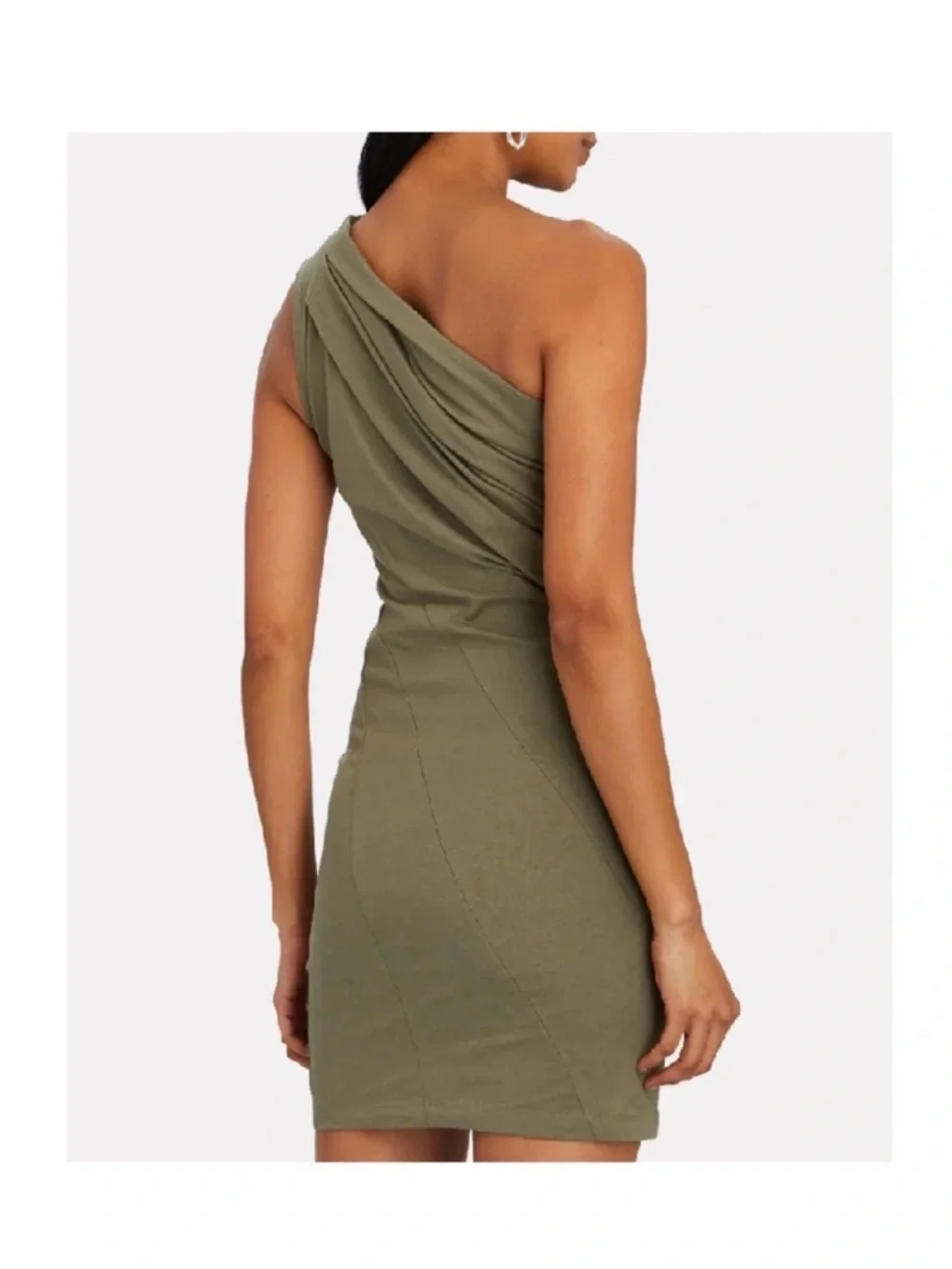 RtA Olive One-Shoulder Draped Dress